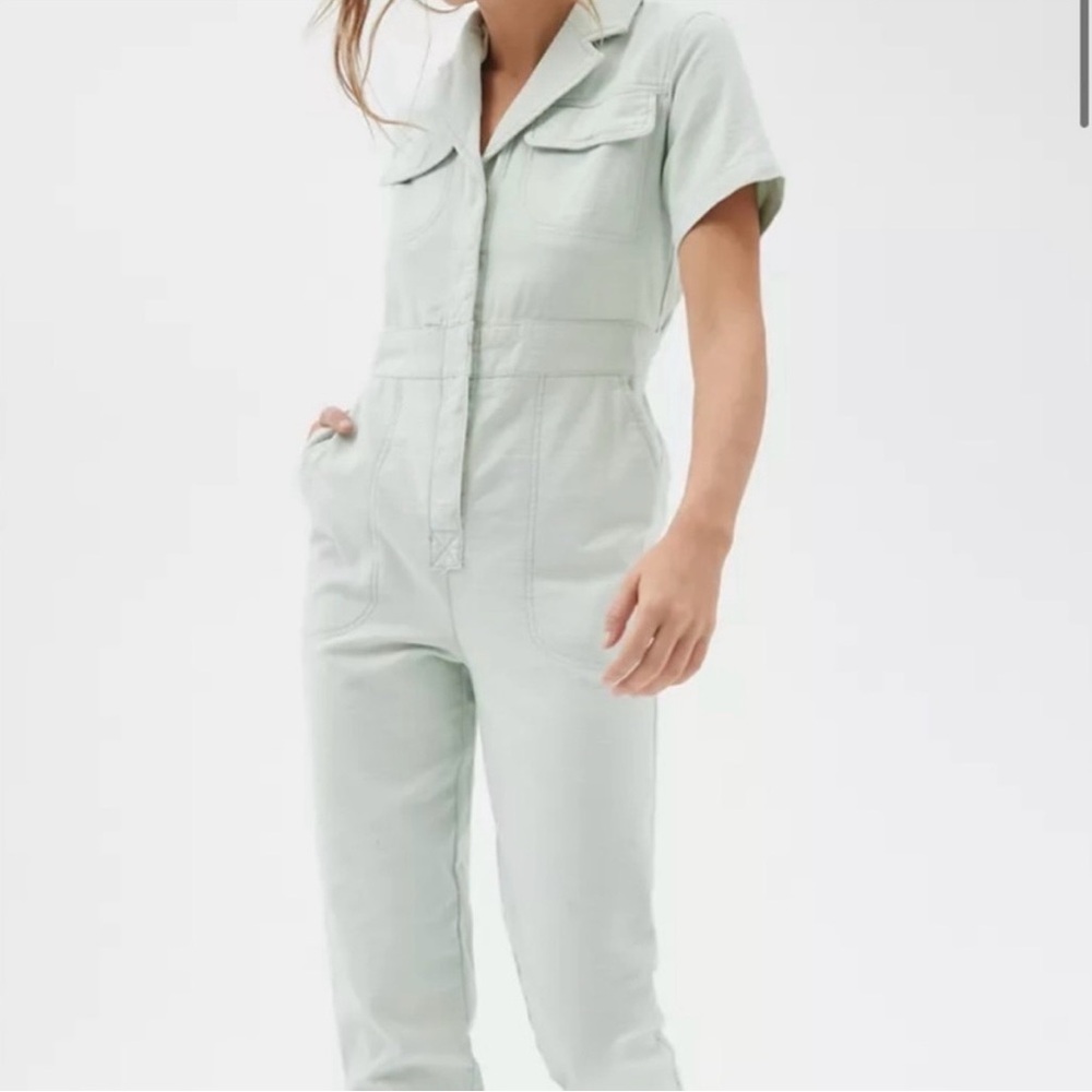 BDG • Womens Mint Green Lizzy Short Sleeve Cotton Twill Coverall Jumpsuit S NWOT - Picture 3 of 14